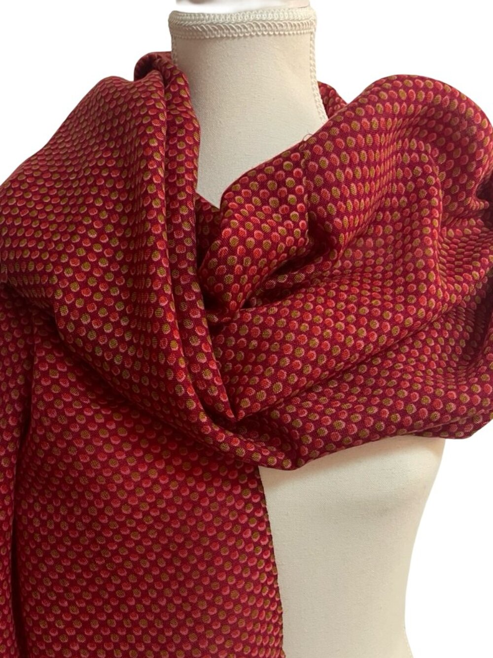 Tiara Accessory Wool Viscose Scarf Wrap Pink Red 29 x 66
